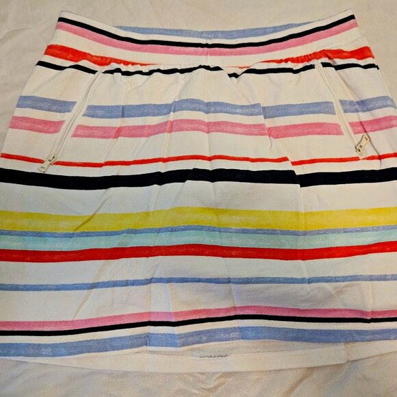 Multi-colored striped Kim Rogers skort with zippered pockets, size Medium - Picture 1 of 1
